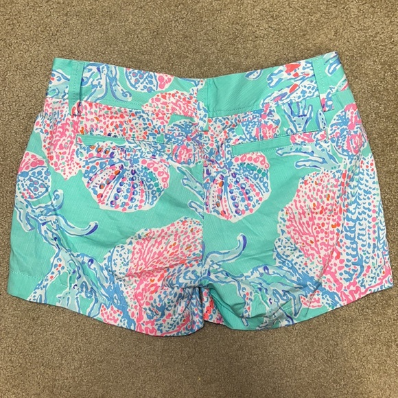 Lilly Pulitzer Callahan Shorts Minty Fresh Fansea Print, Sz 0 - Picture 3 of 10